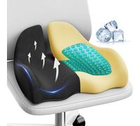 Benazcap Gel Seat Cushion for Office Chair, Memory Foam Car Seat Cushion & Office Chair Cushion, Ergonomic Coccyx Cushion for Sciatica, Tailbone, Back Pain, Black