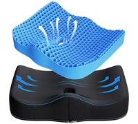 Benazcap Gel Seat Cushion, Soft Sitter Cushion Large Double Thick Gel Cushion, Honeycomb Ergonomic Cushions for Pressure Relief & Coccyx Pain Relief for Long Sitting, for Office/Car Chair/Wheelchair