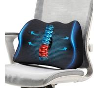 Benazcap Lumbar Support Cushion for Lower and Middle Back, Memory Foam Back Support Cushion for Car, Office Chair,Wheelchair, Car Seat Back Support for Driving, Black