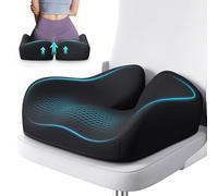 Benazcap Memory Foam Seat Cushions for Office Chair - Coccyx Cushion for Tailbone Pain Relief, Pressure Relief Cushion by Ergonomic for Pressure Sores, Sciatica& Back Support, Black