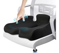 Benazcap Memory Seat Cushion for Office Chair Sciatica & Back Pain Relief Memory Foam Firm Coccyx Pad for Car, Wheelchair, Gaming chair and Desk Chair, Black