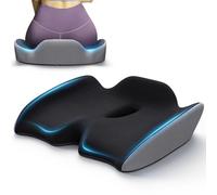 Benazcap Office Chair Seat Cushion, Pressure Relief for Hip, Sciatica, Tailbone, Lower Back Support, Memory Foam Coccyx Cushion for Car, Wheelchair, Office, Gaming Long Sitting