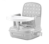 BenBat Feed & Go Booster Seat with Removable Tray and self Storage. Lightweight and Convenient for Dining Out on the Go. Complete with Carry Handle -Grey