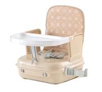 BenBat Feed & Go Booster Seat with Removable Tray and self Storage. Lightweight and Convenient for Dining Out on the Go. Complete with Carry Handle - Beige