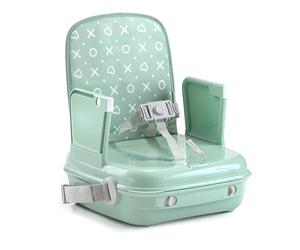 BenBat Feed & Go Booster Seat with Removable Tray and self Storage. Lightweight and Convenient for Dining Out on the Go. Complete with Carry Handle - Green