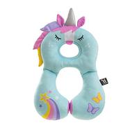 BenBat Travel Neck Pillow for Kids Toddler Comfortable Headrest Sleep Support for Car, Flights & Road Trips. Child Size 1-4 Years (Blue-Unicorn)