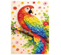 BenBen Puzzles for Adults 500 Pieces, Floral Parrot Jigsaw Puzzles with Patterns on Back, Animal Puzzle for Family Game Night, Home Décor