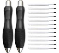 BENBER 14 Pcs Big Fat Pens Set, Large Retractable Ballpoint Wide Grip Pens,Large Wide Grip Pens Aids Writing For Those With Arthritis, Parkinson's, Carpal Tunnel & Essential Hand Tremors (Black Body)
