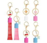 BENBER 4Pcs Lip Gloss Keychain, Summer Fridays Keychain Cap, Lip Balm Key Ring Clip for Car Keys, Mother's Day for Women
