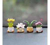 BENBER Cute Flower Pot Elf Car Accessories for Women, Mini Plant Dashboard Decor