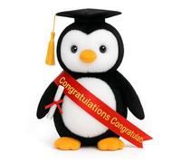 BENBER Plush Penguin Stuffed Animal with Graduation Doctoral Tam, Velvet Gold Bullion Tassel & Diploma - Graduation Congratulatory Gift for Men and Women, 12 Inches