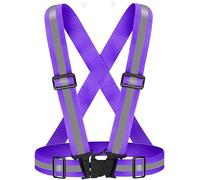 BENBER Reflective Safety Vest for Running High Visibility Lightweight Breathable Adjustable Straps Secure Fit Easy to Wear for Men Women Night Jogging Hiking Biking Outdoor Sports (Purple)