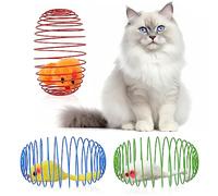 BENBO Cat Spring Balls: 3Pcs Stretchable Spring Toys, Interactive Playful Coils for Kitten Cat Pet Indoor Play (Random Color)