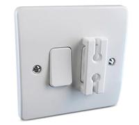 BENBOBOMB 4-Pack Light Switch Guard Covers - Pre-Applied Adhesive Lock for Smart Bulbs, Child Safety & Appliances - No Drilling Required, Standard UK Fit (White)