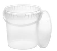 BenBow Bucket with lid 0,26 GAL (1 L) Transparent 1x 1 Litres - food-safe, sturdy, airtight, leak-proof - plastic storage container, with handle - empty