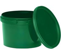BenBow Bucket with Lid, 0.5 L, Green, 1 x 0.5 Litres, Food-Safe, Stable, Airtight, Leak-Proof, Odourless, Plastic Storage Container, Empty