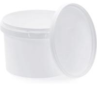 BenBow Bucket with Lid 0.5 L White 1 x 0.5 L Food Safe Stable Airtight Leak-Proof Odourless Plastic Storage Container Empty