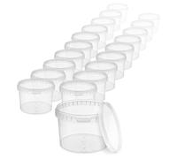 BenBow Bucket with Lid 100 x 0.5 L Transparent Food Safe Stable Airtight Plastic Bucket with Handle Empty 10 Pieces Each 0.5 Litres
