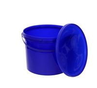 BenBow bucket with lid 2,20 gal (10l) blue 5x 10 litres - food-safe, stable, airtight, leak-proof, odourless - plastic storage container, with handle - empty