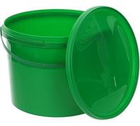 BenBow bucket with lid 2,20 gal (10l) green 1x 10 litres - food-safe, stable, airtight, leak-proof, odourless - plastic storage container, with handle - empty