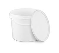 BenBow Bucket with lid 3l white 20x 3 liters - food-safe, stable, airtight, leak-proof, odourless - plastic bucket with handle - empty