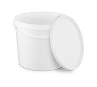 BenBow Bucket with lid 5l white 1x 5 liters - food-safe, stable, airtight, leak-proof, odourless - plastic bucket with handle - empty