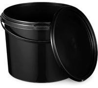 BenBow Bucket With Lid Food Safe Stable Airtight Leak Proof Odorless Plastic Storage Container With Handle Empty(10 liters) (Black)