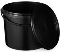 BenBow Bucket With Lid Food Safe Stable Airtight Plastic Bucket With Handle Empty 5 Pieces(3 liters) (Black)