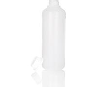 BenBow HDPE plastic bottles 25x 1000ml with screw cap and scale for safe storage of liquids and chemicals - ideal for household, laboratory and industry