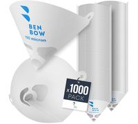 BenBow Paint strainer 190µ x 1000 pieces - disposable paper filter with nylon mesh - for filtering paints and lacquers from contamination…