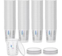 BenBow Professional Measuring Cup 400 x 1370 ml with 48 x Lids with Various Scales - Cups with Scale Mixing Cup Paint Mixing Cup Measuring Cup Paint Cup Disposable Mixing Cup