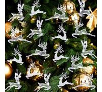 Bencailor 18 Pcs Acrylic Reindeer Ornaments for Christmas Tree Crystal Nutcracker Dancing Hanging Figurine Ornament Decorative Deer Ornaments for Home Xmas Tree Party Supplies (Reindeer)