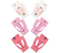 Bencailor 3 Pairs Winter Gloves Fingerless Convertible Mittens Thermal Cat Paw Rabbit Ears Gloves Windproof Warm for Women(White, Rose Red, Pink,Rabbit Ears Style)