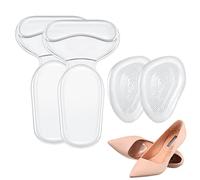 Bencailor 4 Pcs High Heel Cushion Silicone Gel Inserts Shoe Pads for Women | 2 Heel Cushions & 2 Ball of Foot Inserts, Anti Slip Gel for Shoes Too Big, Strong Stickiness to Prevents Slipping