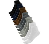 Bencailor 6 Pairs Women Toe Socks Cotton Breathable Compression Crew Five Toe Sock for Women Men Athletic Running(Black, White, Dark Gray, Light Gray, Coffee, Navy,5-9)