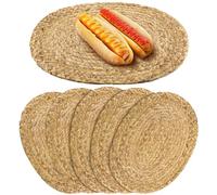 Bencailor 6 Pcs Natural Seagrass Oval Placemats Set of 6 for Home Dining Kitchen Parties Decoration