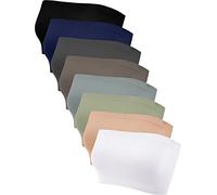 Bencailor 8 Pieces Bandeau Top for Women, Strapless Tubes Non Padded Seamless Bralettes Stretchy Sports Bra(XX-Large,Fresh Colors)