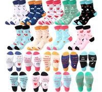 Bencailor 9 Pairs Funny Socks Women's Nurse Socks 36-45 Cotton Socks Gift for Nurses Christmas Teacher, multicoloured, 36-45