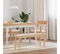 Bench 110 cm Solid Wood Rubber Tree Upholstered Bench with Comfortable Padding and Wooden Feet, Dining Room and Hallway, Modern Design, Robust and Space Saving