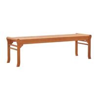 Bench 150cm Solid Eucalyptus Natural Wood Outdoor Indoor Weatherproof NoBackrest