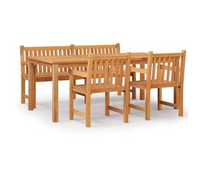 (bench + 2x armchair + table) vidaXL Solid Wood Teak Garden Dining Set Patio Table Furniture Multi Models