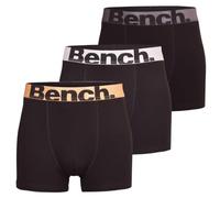 Bench 3 Pack Mens Designer Black Boxers Underwear Under pants Trunks Gift Box Black Metallic XL