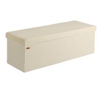 Bench Beige Cord 114x38x38cm MDF foldable