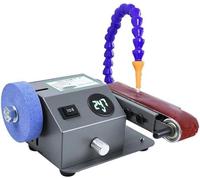 Bench Belt Sander, Heavy-Duty Wet & Dry Multi-Angle Grinding, 10 Sanding Belts for Metal Wood