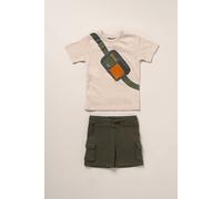 Bench Boy's 2-Piece Bag Print T-Shirt & Shorts Outfit Set in Green | Size: 2-3 Years Bench Green 2-3 Years