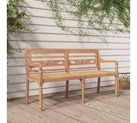 Bench Brown Teak 150cm Solid Teak Wood 2-Seater Garden Patio Rustic Finish Large