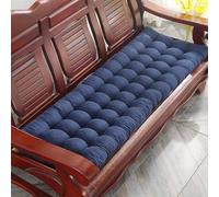 Bench Cushion 2 3 Seater Seat Pad for Garden Furniture Patio Swing Kitchen Dining Chair, 100% Cotton Tufted Comfortable Thick Lounger Cushion, Indoor & Outdoor Use (170x55cm,Navy)
