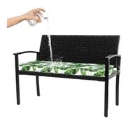 Bench Cushion 8cm Thick Removable & Washable Waterproof Garden Seat Pad Cushioned Seat Cover for Benches Leaf Design 170x45cm