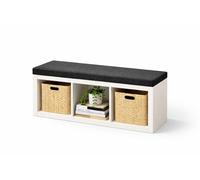 Bench Cushion for IKEA KALLAX 3-Cube Shelf - Water Resistant Zipped Polyester Cover Seat Pad - 111 × 39 × 5 cm - Fits 3-Cube Wide KALLAX Units (Grey)