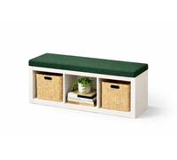 Bench Cushion for IKEA KALLAX 3-Cube Shelf - Water Resistant Zipped Polyester Cover Seat Pad - 111 × 39 × 5 cm - Fits 3-Cube Wide KALLAX Units (Bottle Green)